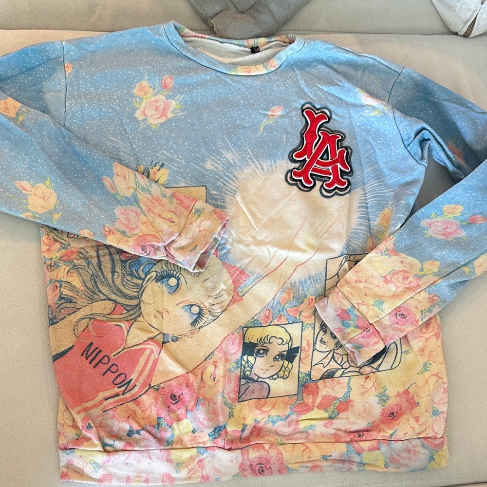 Colorful Graphic Sweatshirt with Anime Design